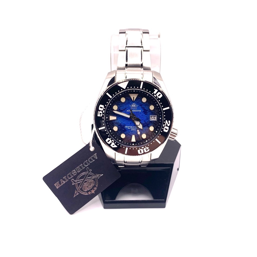 Men's Blue Deep Sea Diver Watch New Old Stock !!Bonus strap!!